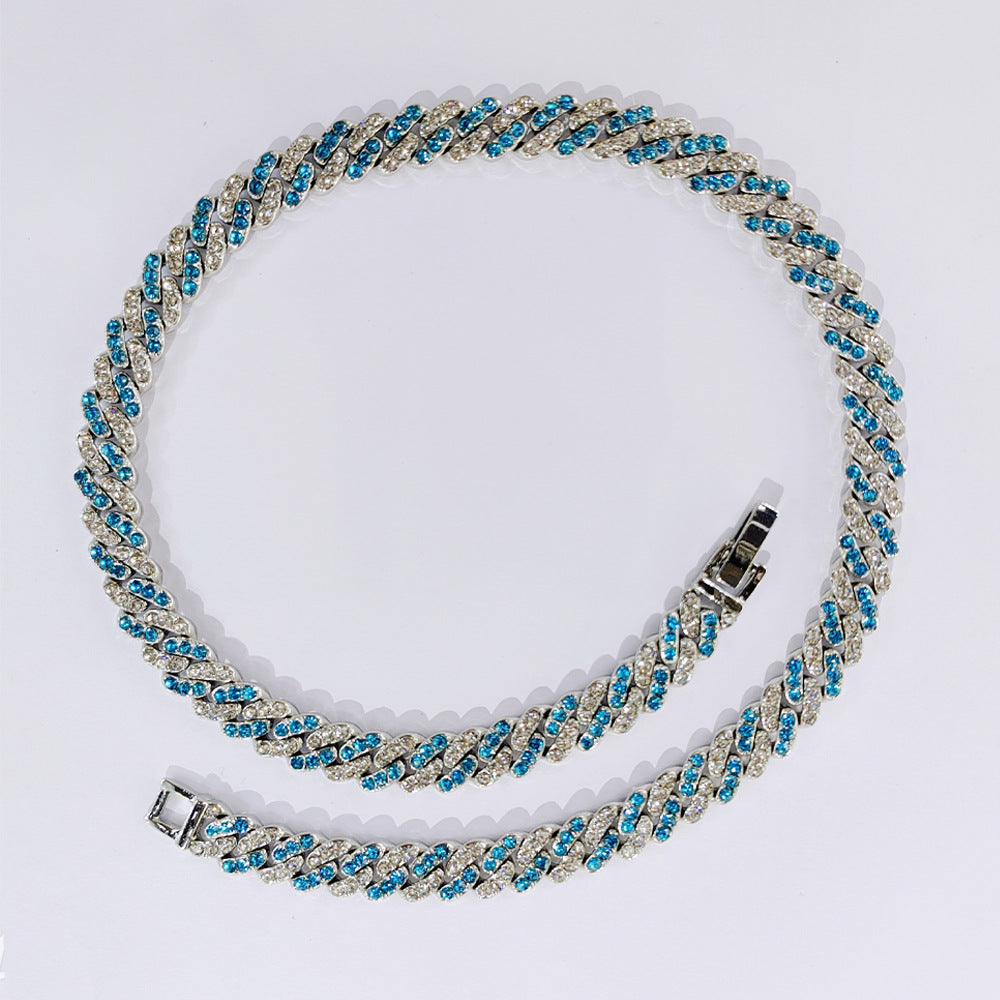 Fashion Exquisite Oval Two-color Rhinestone Anklet